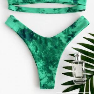 Jessica Stockstill x ZAFUL Tie Die Ribbed Bottoms